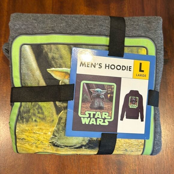 Disney Star Wars The Mandalorian Men's Graphic Hoodie with Long Sleeves, Size L - Picture 3 of 10